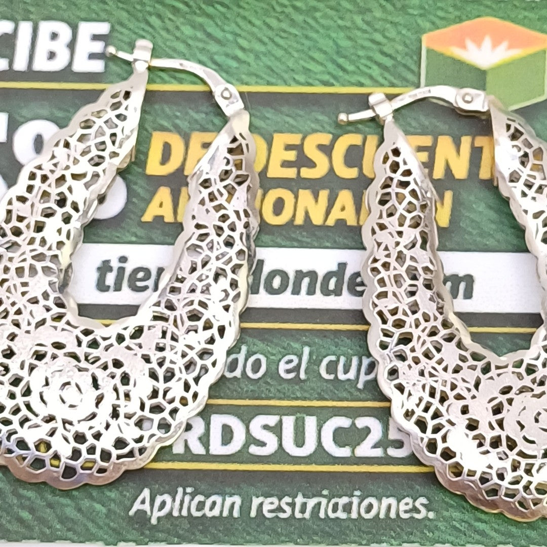ARRACADAS PAR ORO BLANCO 14 K 5.8 GRMS (SEMINUEVO)