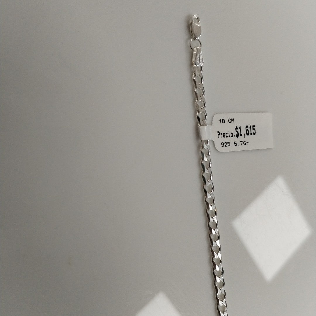PULSERA BARBADA PLATA .925 18 CM 5.73 GR (NUEVO)
