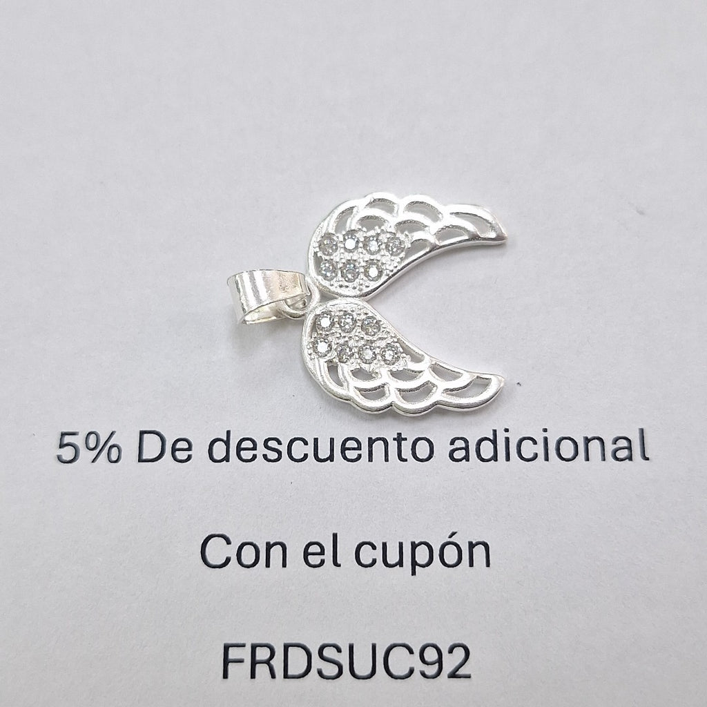 DIJE ALAS C/CIRCONIAS PLATA .925 2.3 GR (NUEVO)