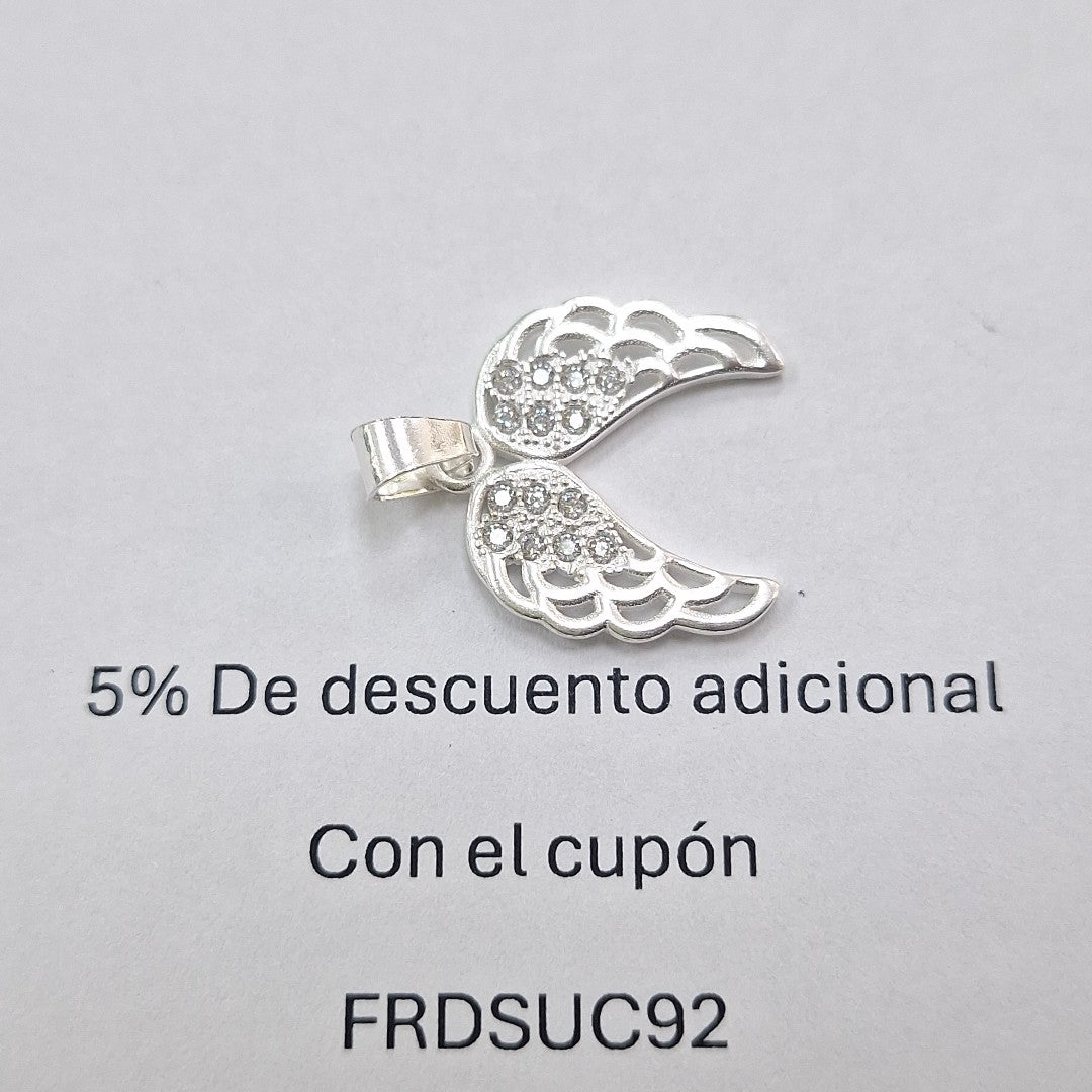 DIJE ALAS C/CIRCONIAS PLATA .925 2.3 GR (NUEVO)