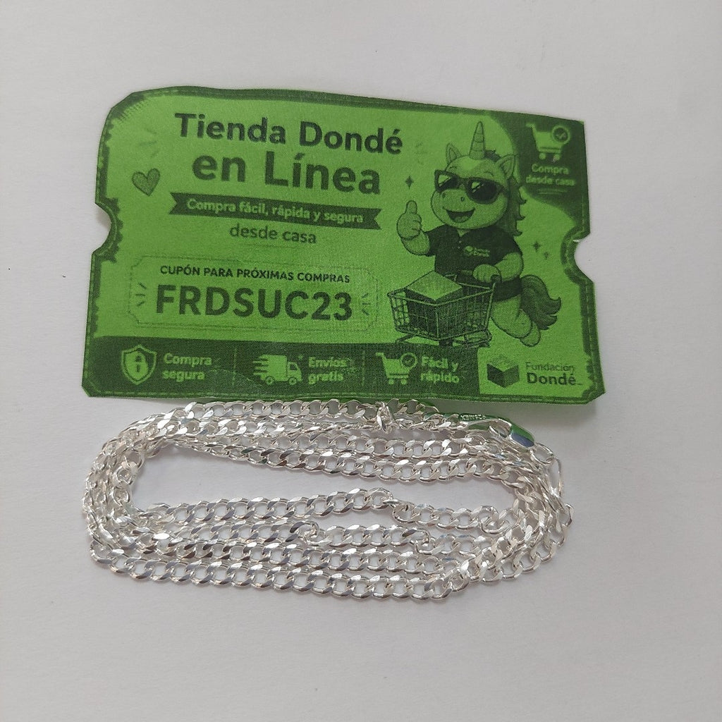 CADENA BARBADA PLATA .925 60 CM 9.52 GR (NUEVO)