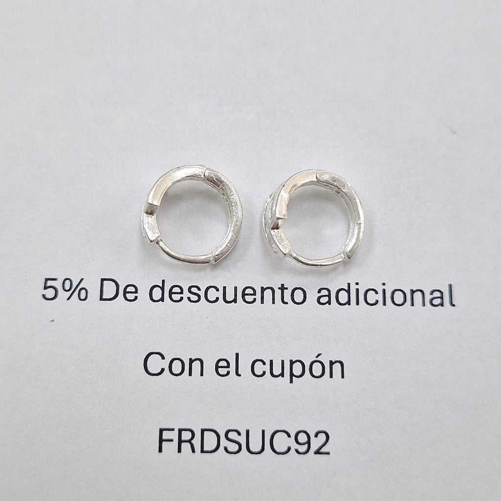 HUGGIES CIRCONIAS PLATA .925 1.9 GR (NUEVO)