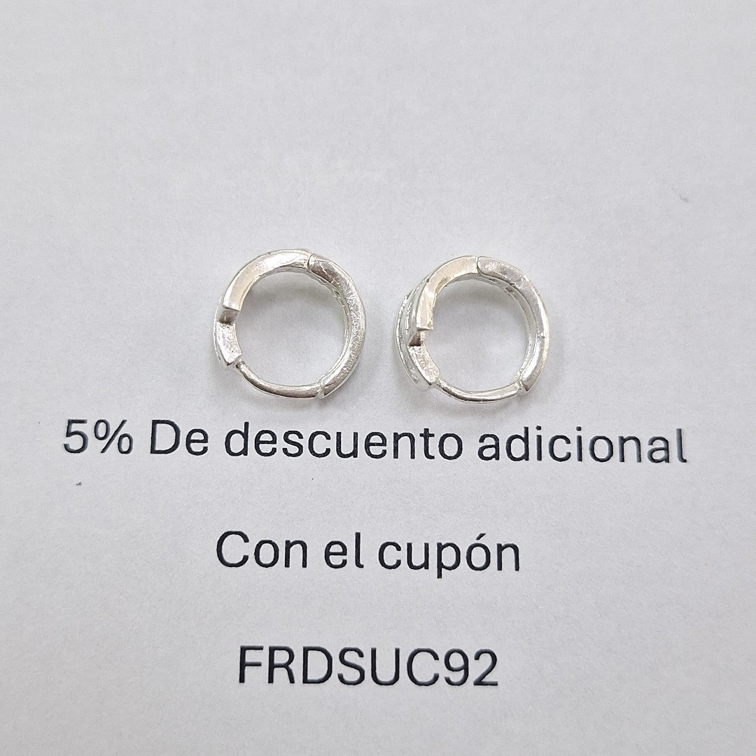 HUGGIES CIRCONIAS PLATA .925 1.9 GR (NUEVO)