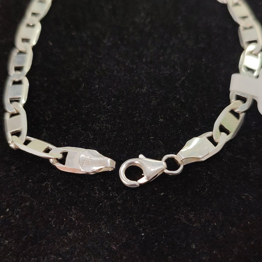 PULSERA TEJIDO ESPEJO PLATA .925 21 CM 8 GR (NUEVO)