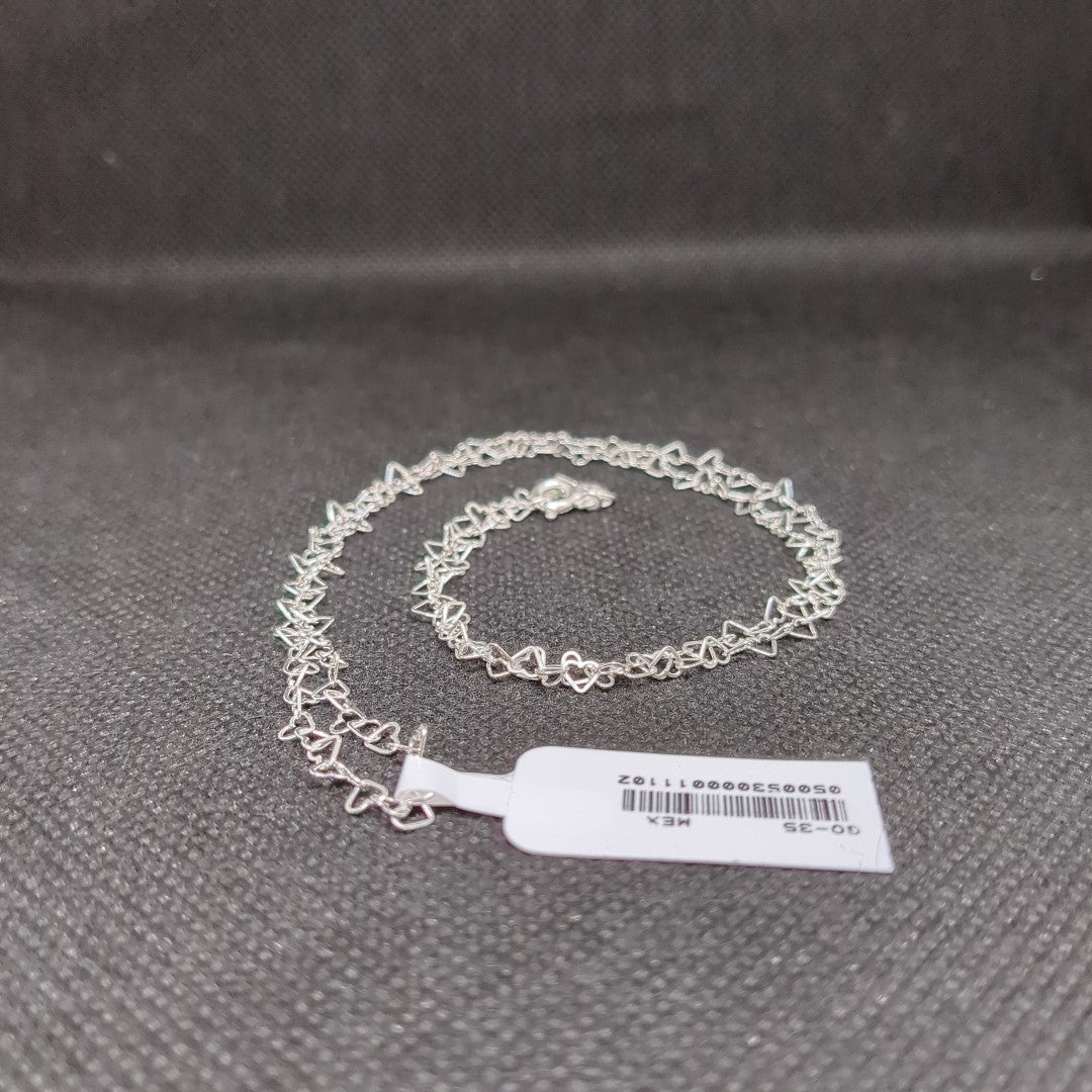 CADENA CORAZONES PLATA .925 55 CM 2.82 GR (NUEVO)