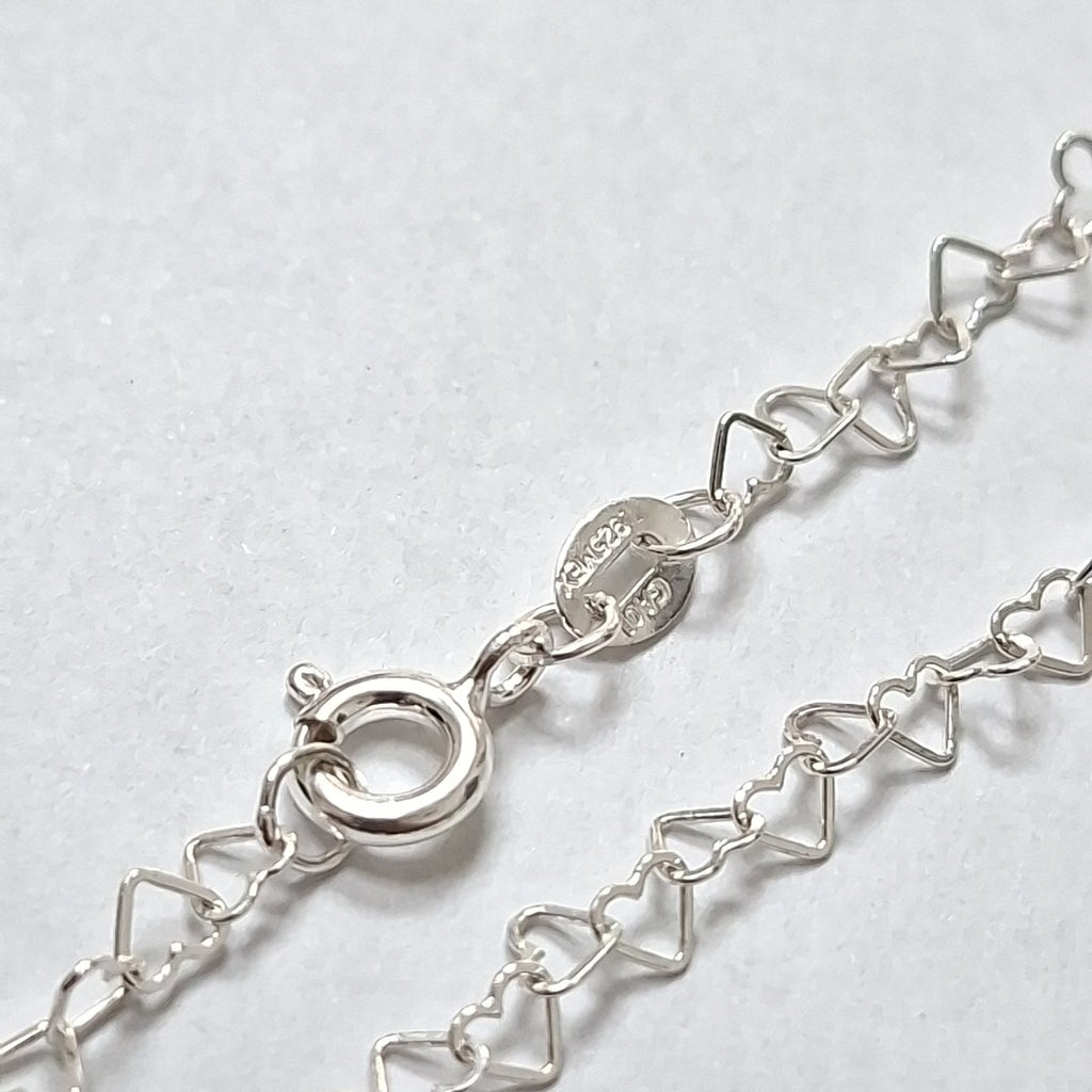 CADENA CORAZONES PLATA .925 60 CM 3.02 GR (NUEVO)