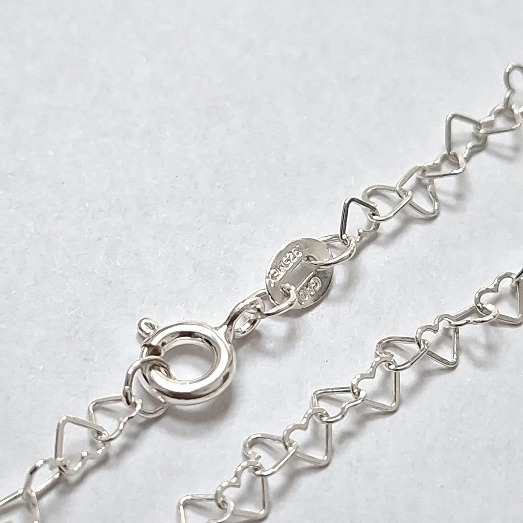 CADENA CORAZONES PLATA .925 60 CM 3.02 GR (NUEVO)