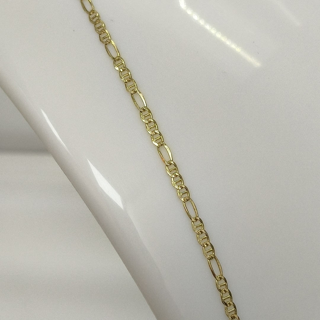 CADENAS TEJIDO FIGARO GUCHI ORO 10K 60 CM 5.3 GR (NUEVO)