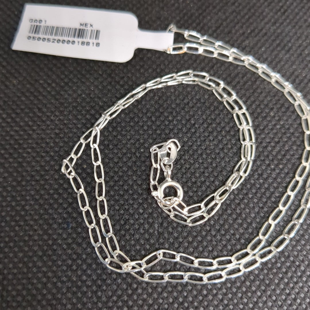 CADENA TEJIDO ESLABONES PLATA .925 50 CM 2.7 GR (NUEVO)