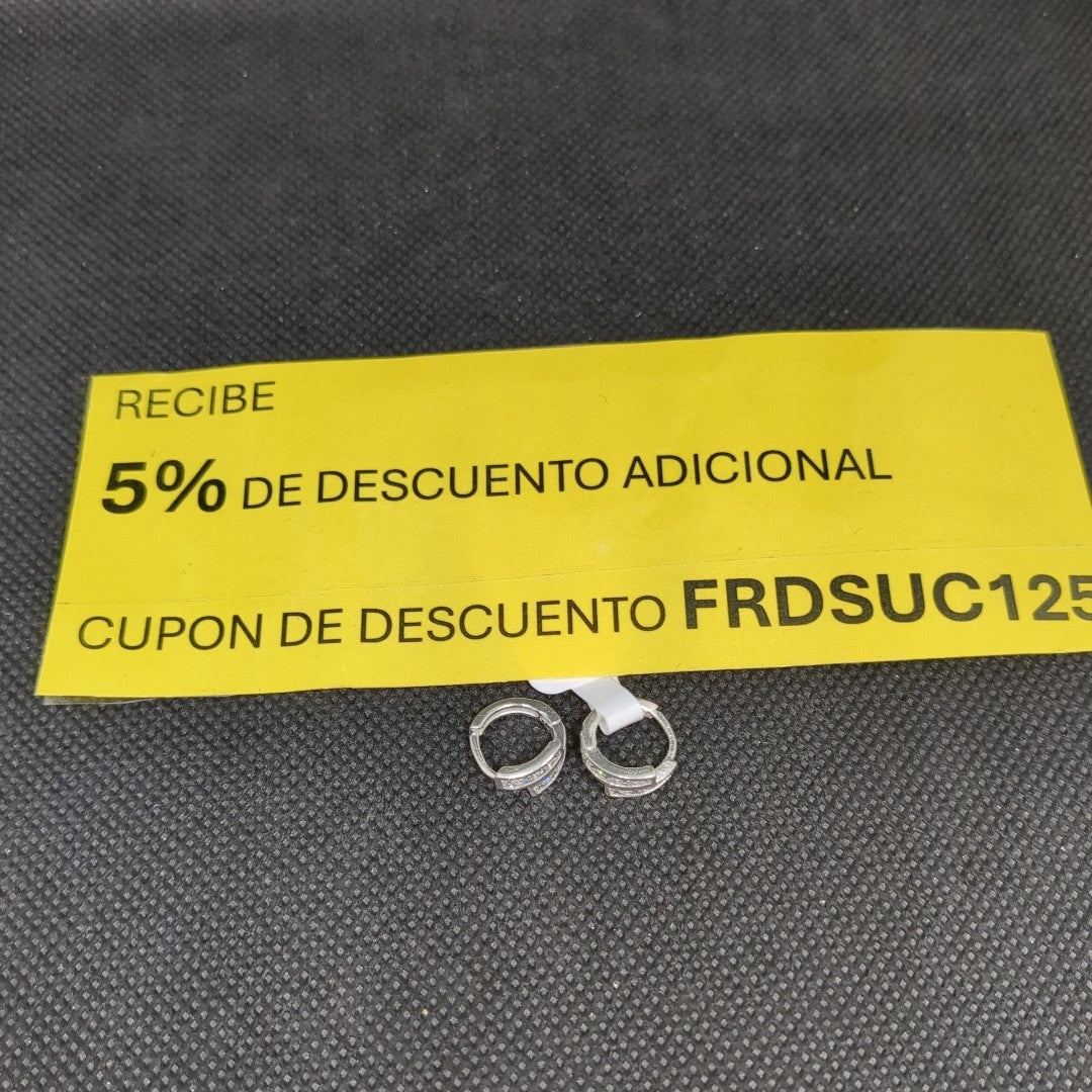 HUGGIES CIRCONIAS PLATA .925 1.9 GR (NUEVO)
