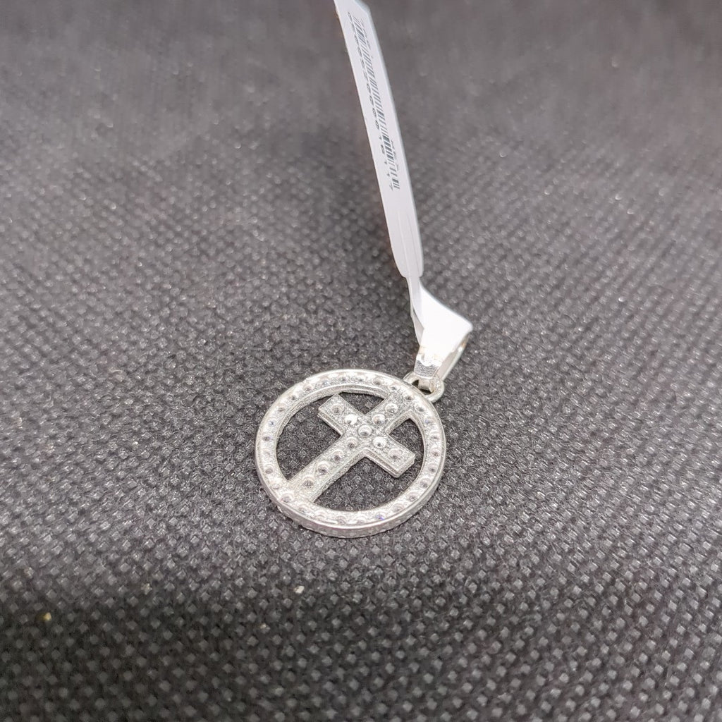 DIJE CRUZ C/CIRCONIAS PLATA .925 2.3 GR (NUEVO)