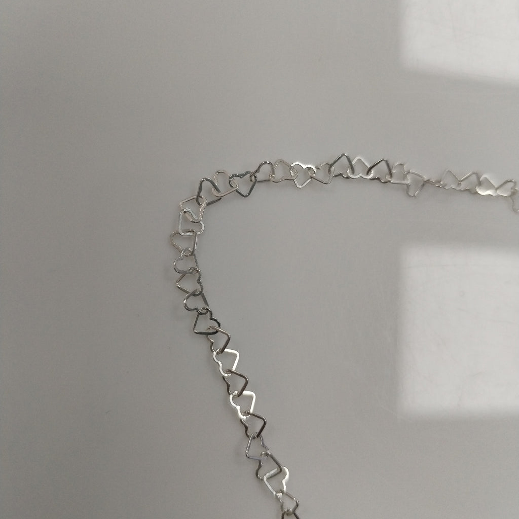 CADENA CORAZONES PLATA .925 60 CM 3.02 GR (NUEVO)