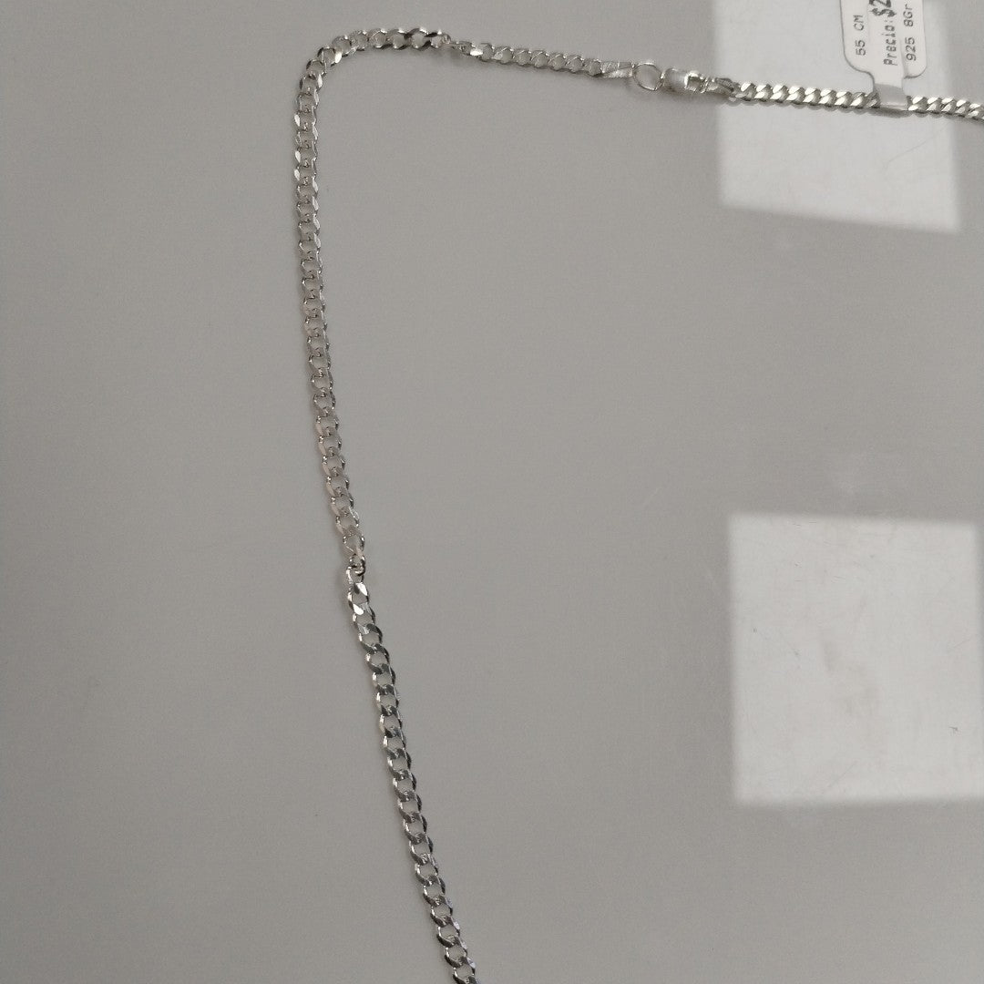 CADENA BARBADA PLATA .925 55 CM 8.02 GR (NUEVO)