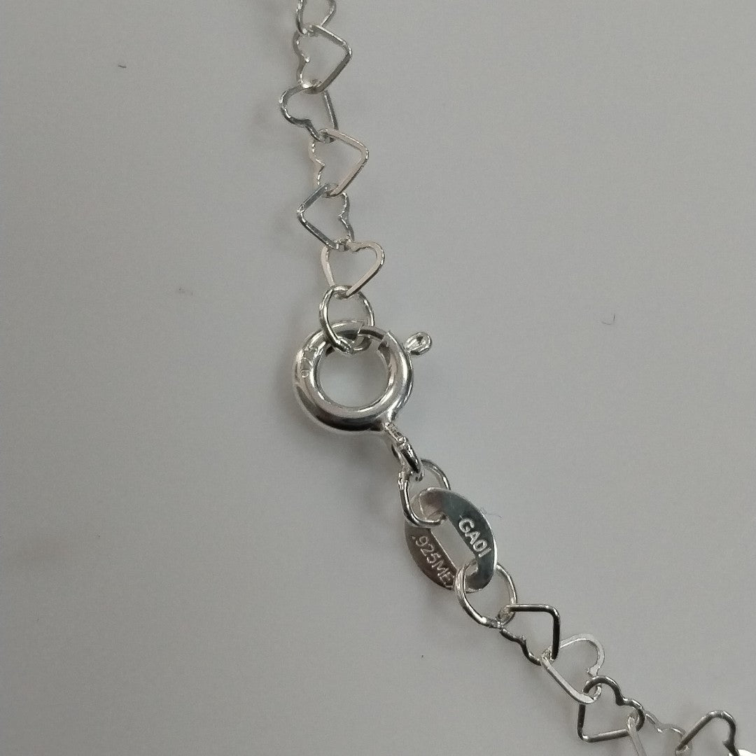 CADENA CORAZONES PLATA .925 60 CM 3.02 GR (NUEVO)