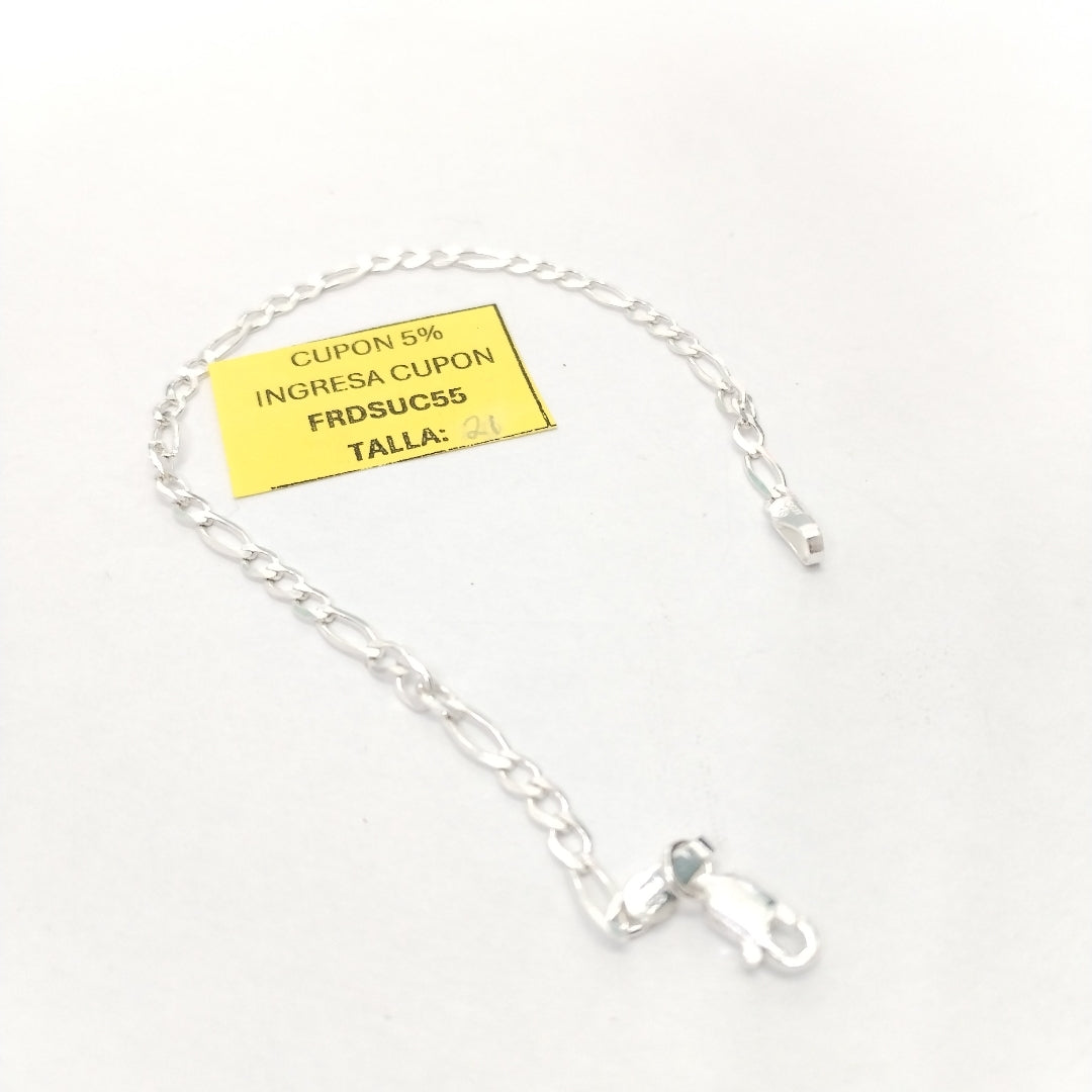 PULSERA TEJIDO 3X1 PLATA .925 21 CM 3.2 GR (NUEVO)