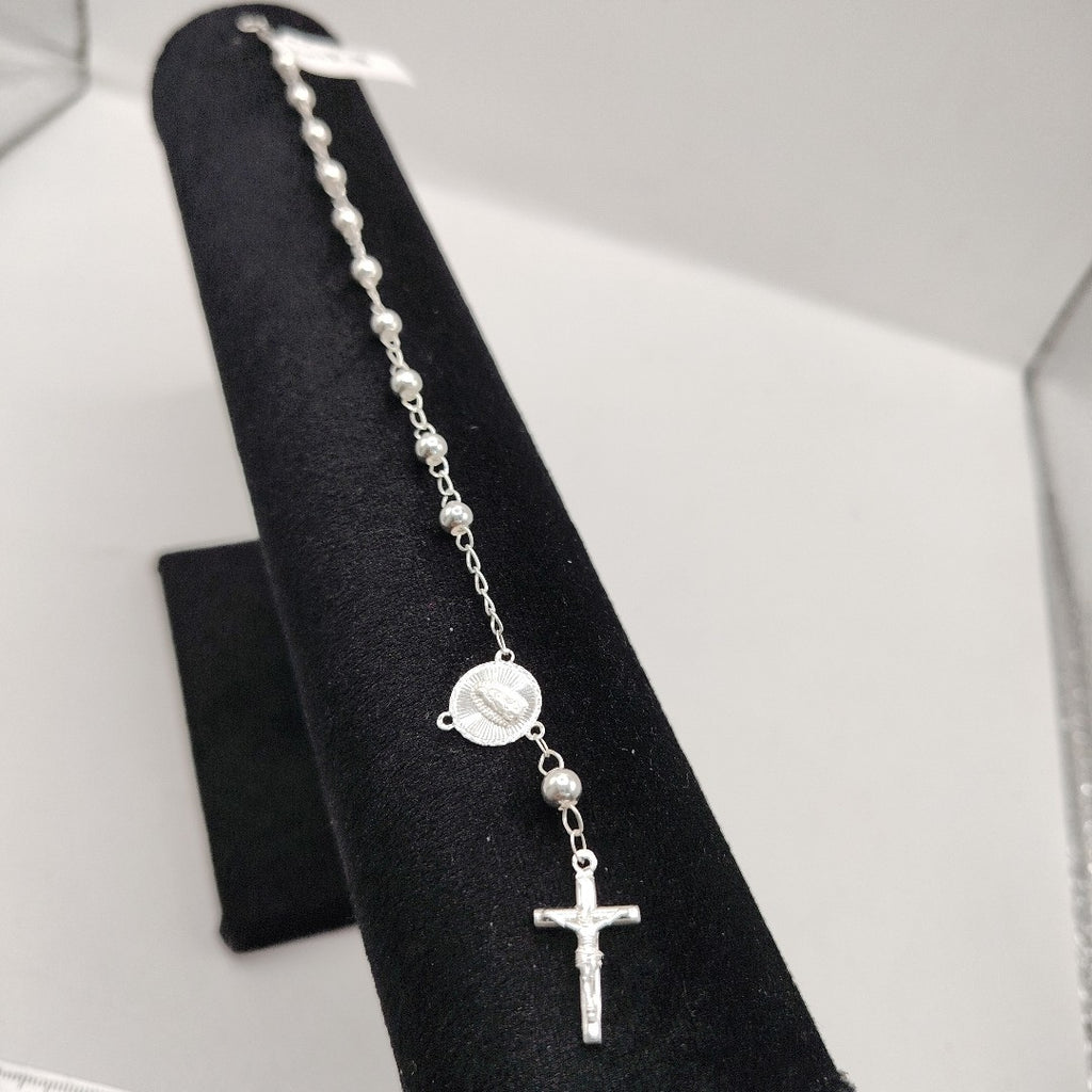 PULSERA TIPO ROSARIO PLATA .925 18 CM 4.02 GR (NUEVO)