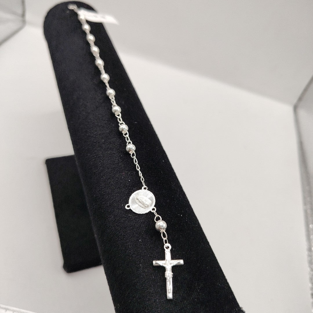 PULSERA TIPO ROSARIO PLATA .925 18 CM 4.02 GR (NUEVO)