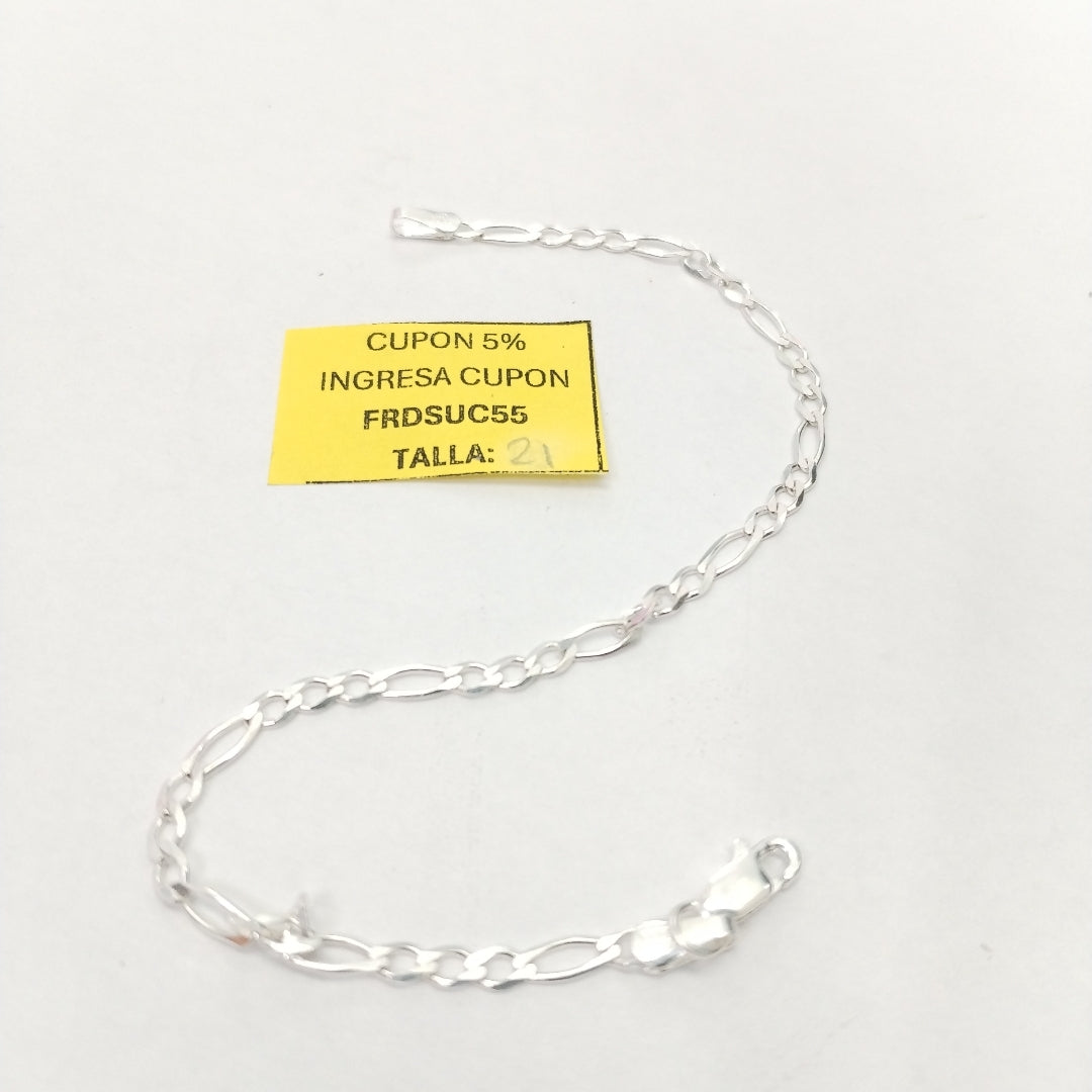 PULSERA TEJIDO 3X1 PLATA .925 21 CM 3.3 GR (NUEVO)