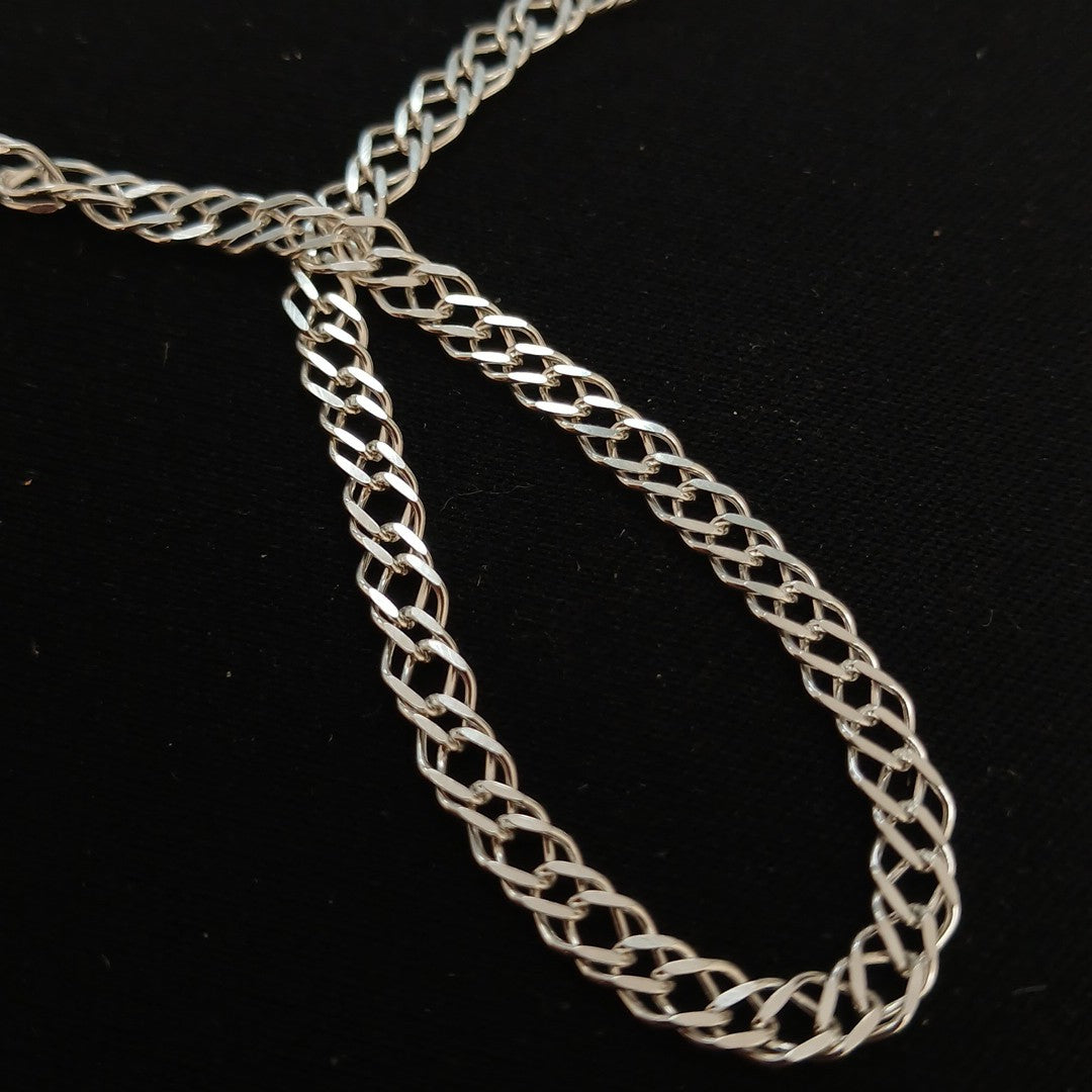 PULSERA DOBLE ESLABON PLATA .925 18 CM 3.43 GR (NUEVO)