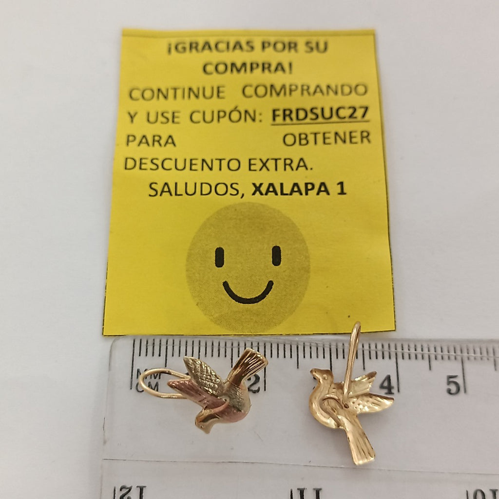 ARETES PAR ORO, ORO COMBINADO 14 K 1.2 GRMS (SEMINUEVO)