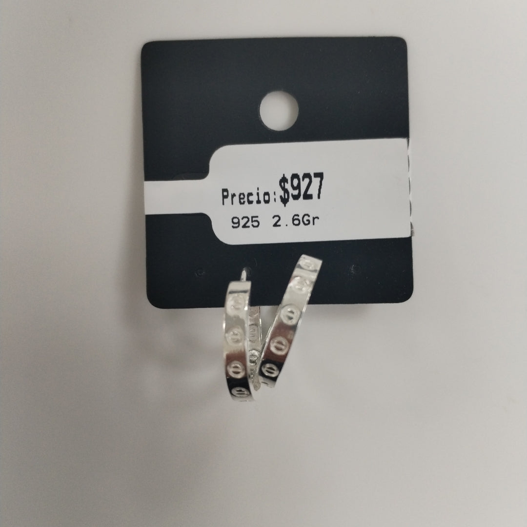 ARETES ARRACADAS FIG TORNILLOS PLATA .925 2.63 GR (NUEVO)