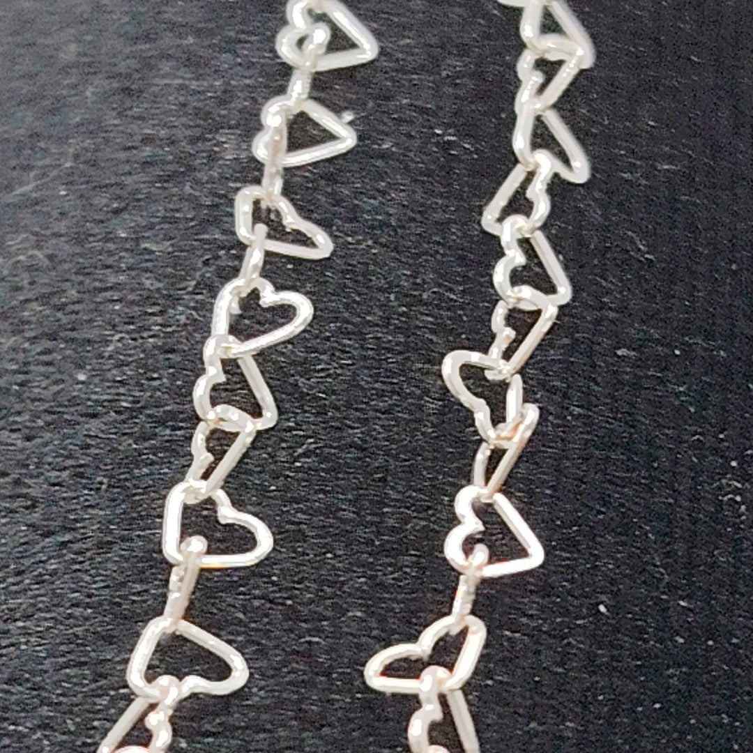 CADENA CORAZONES PLATA .925 60 CM 2.92 GR (NUEVO)