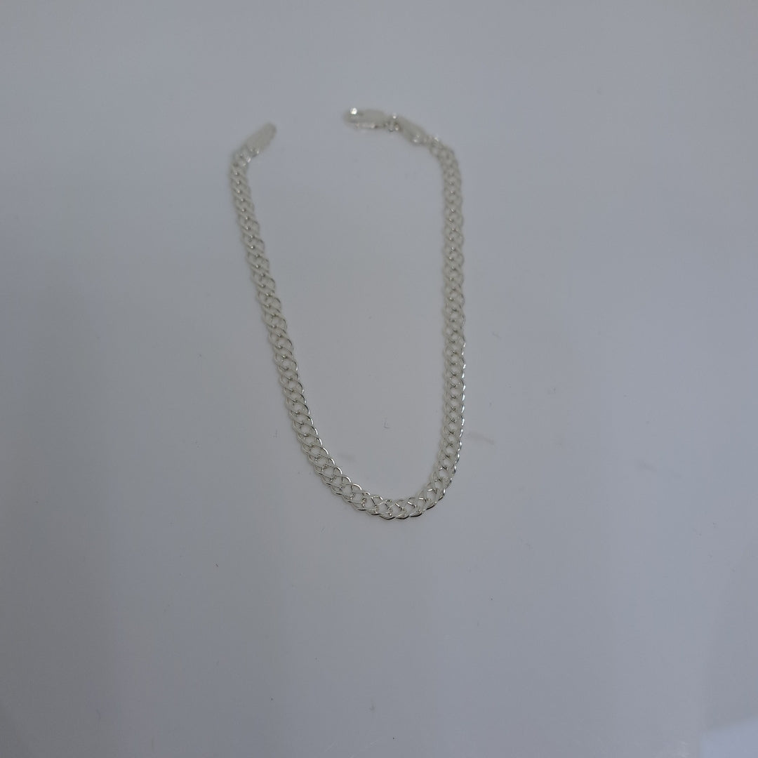 PULSERA DOBLE ESLABON PLATA .925 18 CM 3.53 GR (NUEVO)