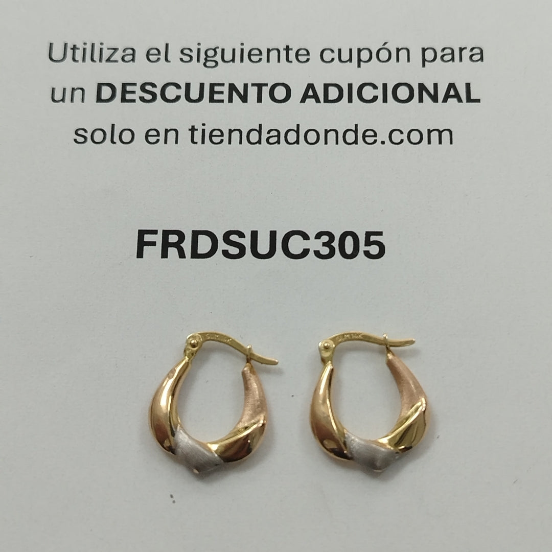 ARETES PAR ORO 14 K 1.3 GRMS (SEMINUEVO)