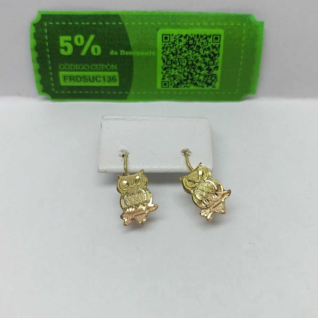 ARETES PAR ORO COMBINADO 10 K 1.1 GRMS (SEMINUEVO)