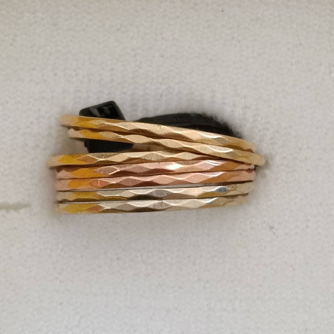 SEMANARIO DE ARGOLLAS ORO, ORO COMBINADO 14 K 3.9 GRMS (SEMINUEVO)