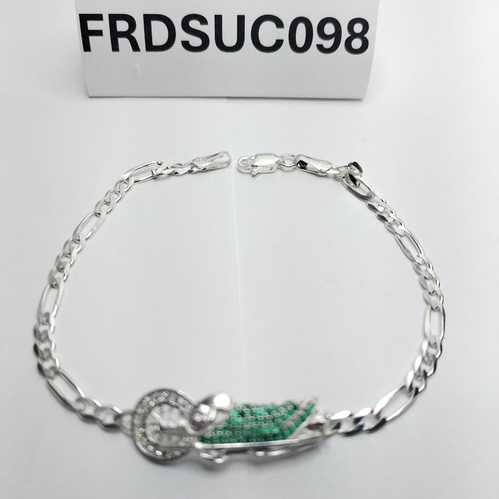PULSERA TEJIDO SAN JUDAS PLATA .925 21 CM 5.5 GR (NUEVO)
