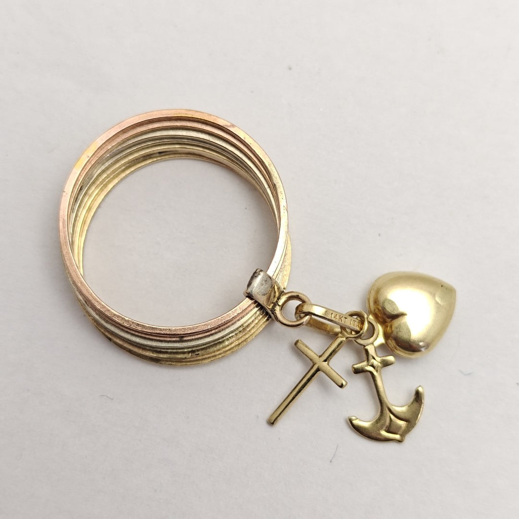 ANILLITO, SEMANARIO DE ARGOLLAS ORO COMBINADO 14 K 4.6 GRMS (SEMINUEVO)