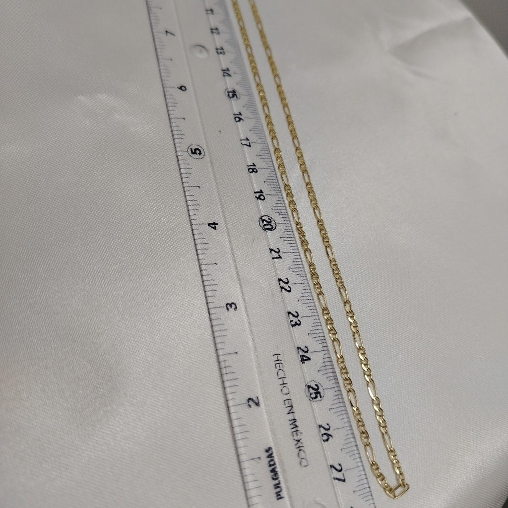 CADENAS TEJIDO FIGARO GUCHI ORO 10K 55 CM 5 GR (NUEVO)