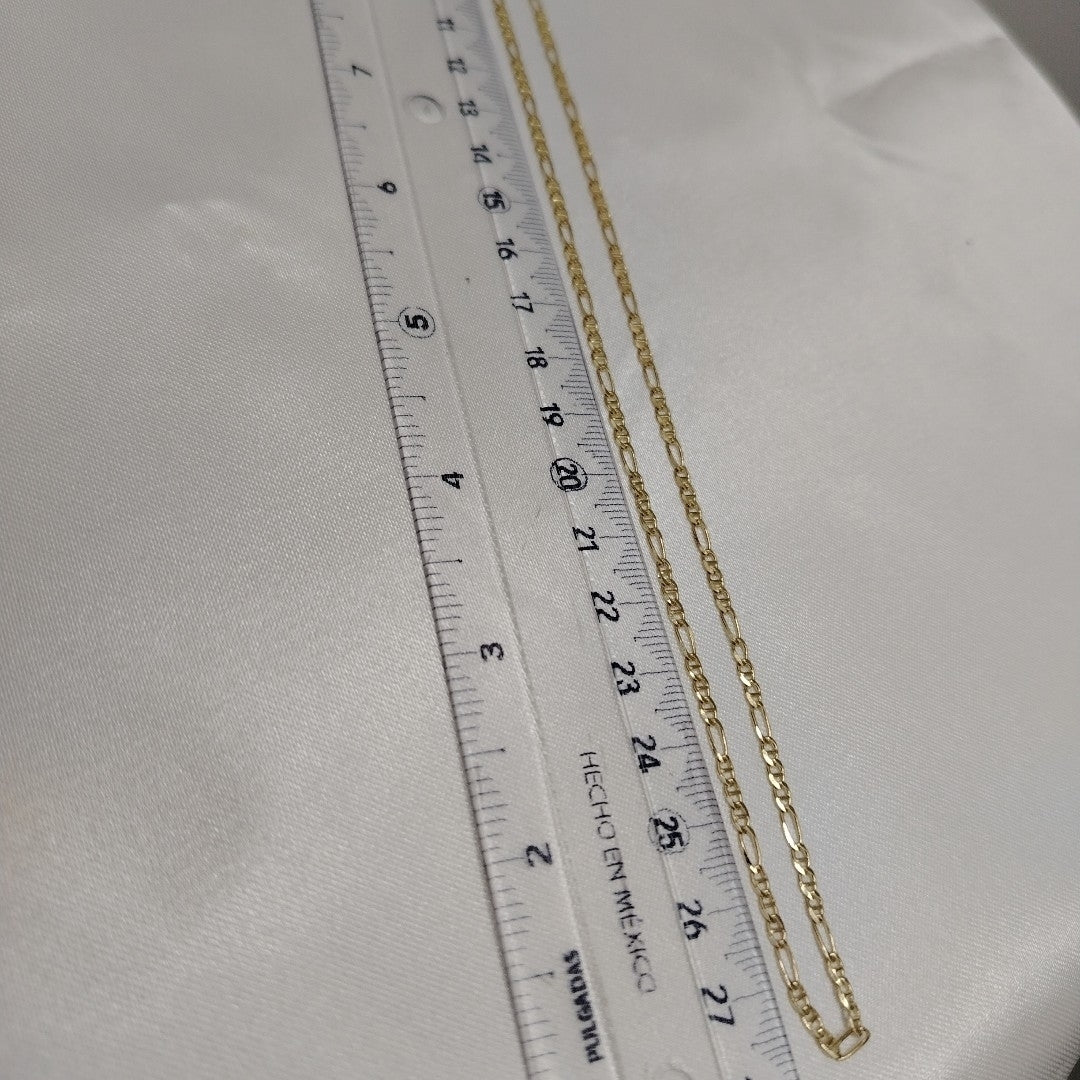 CADENAS TEJIDO FIGARO GUCHI ORO 10K 55 CM 5 GR (NUEVO)