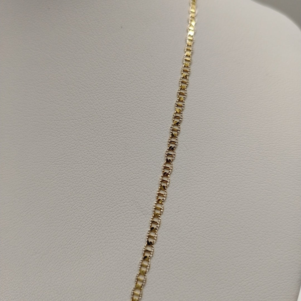 CADENAS TEJIDO GUCHI DIAMANTADO ORO 10K 55 CM 3.9 GR (NUEVO)