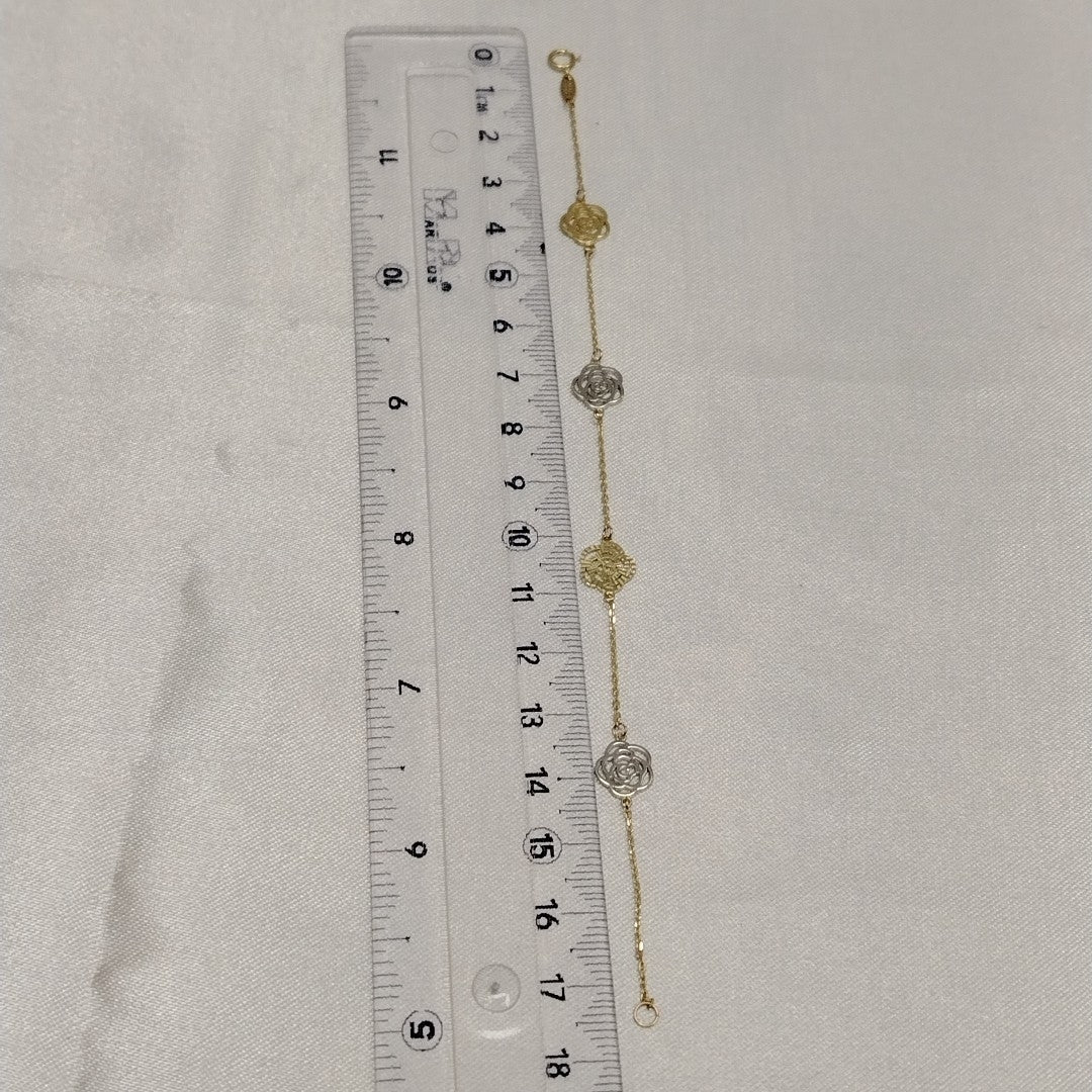 PULSERAS TEJIDO ESPECIAL C/DIJE ORO 10K 18 CM 1.7 GR (NUEVO)