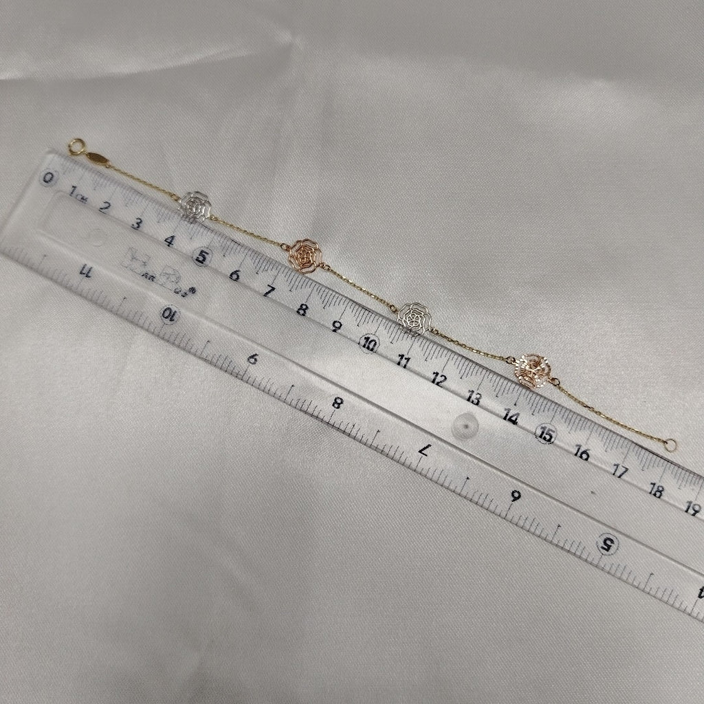 PULSERAS TEJIDO ESPECIAL C/DIJE ORO 10K 18 CM 1.4 GR (NUEVO)