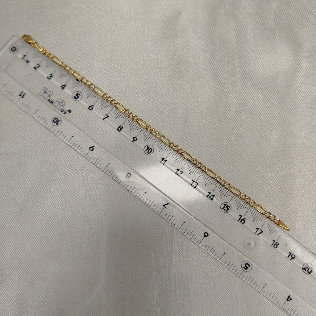 PULSERAS 3X1 DIAMANTADA ORO 14K 18 CM 3 GR (NUEVO)