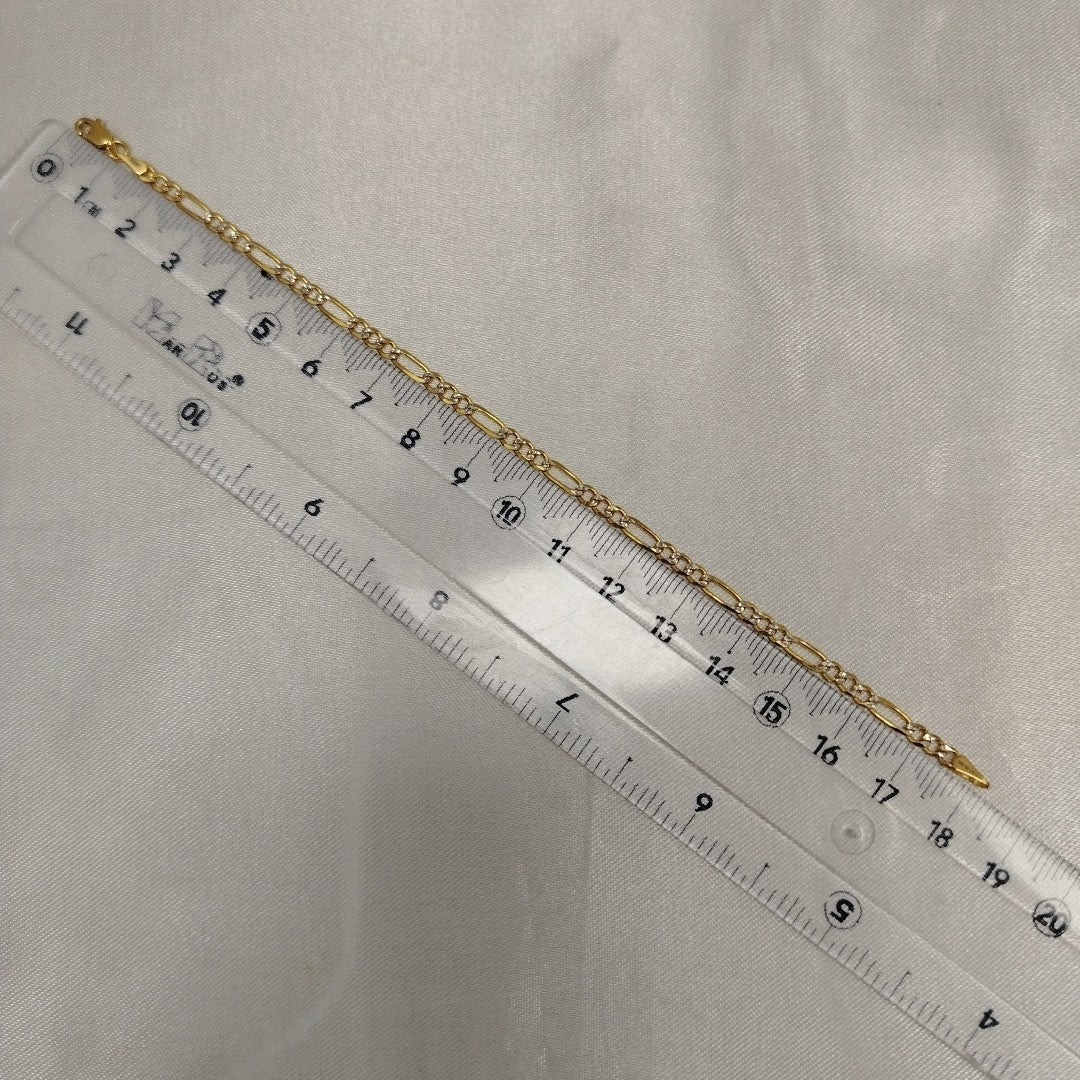 PULSERAS 3X1 DIAMANTADA ORO 14K 18 CM 3 GR (NUEVO)