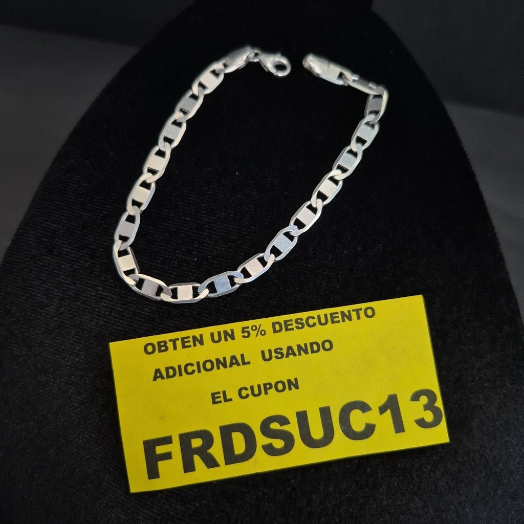 PULSERA TEJIDO ESPEJO PLATA .925 21 CM 7.3 GR (NUEVO)