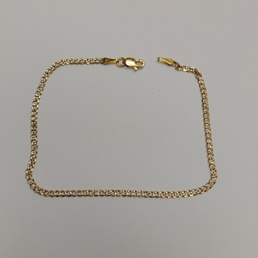 PULSERAS BARBADA DIAMANTADA ORO 14K 18 CM 2.4 GR (NUEVO)