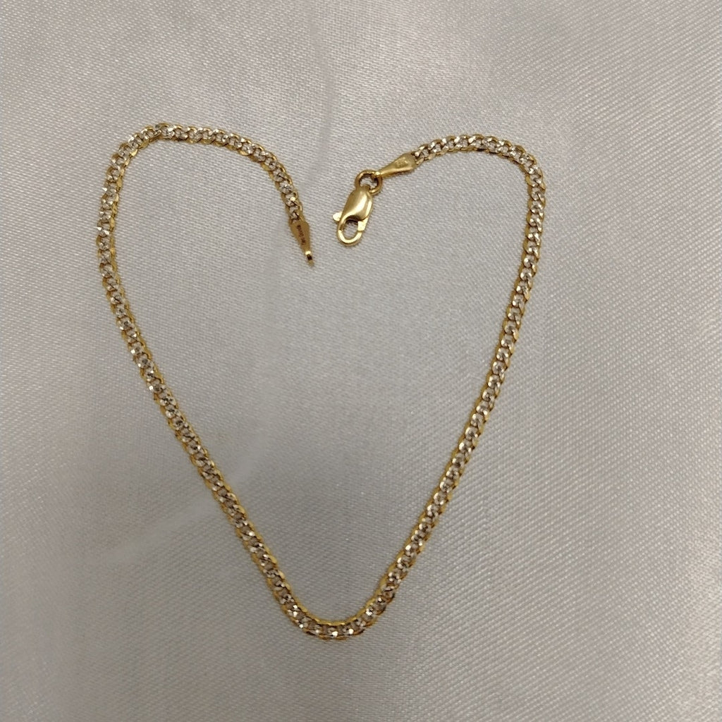 PULSERAS BARBADA DIAMANTADA ORO 14K 18 CM 2.4 GR (NUEVO)