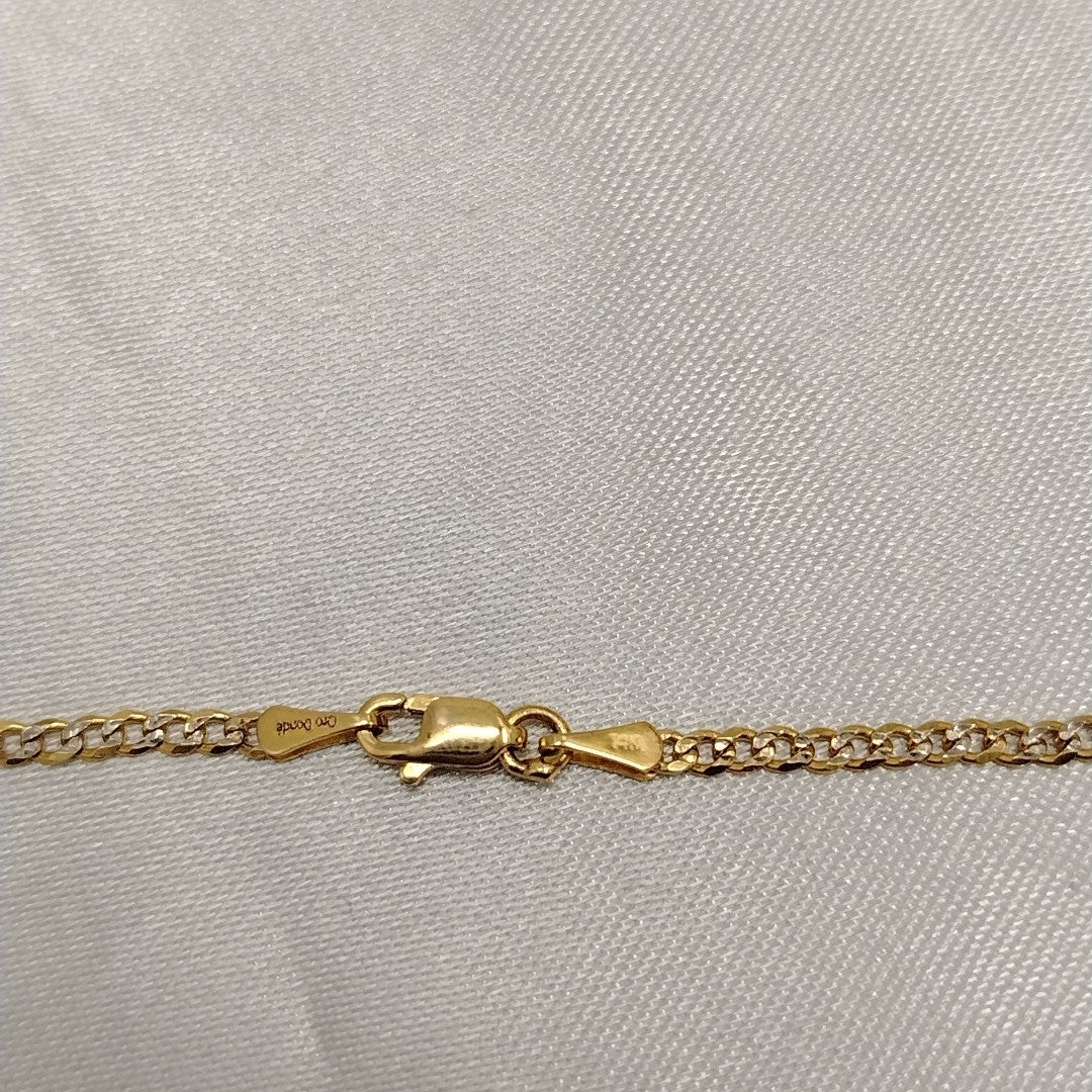 CADENAS BARBADA DIAMANTADA ORO 14K 55 CM 5.8 GR (NUEVO)