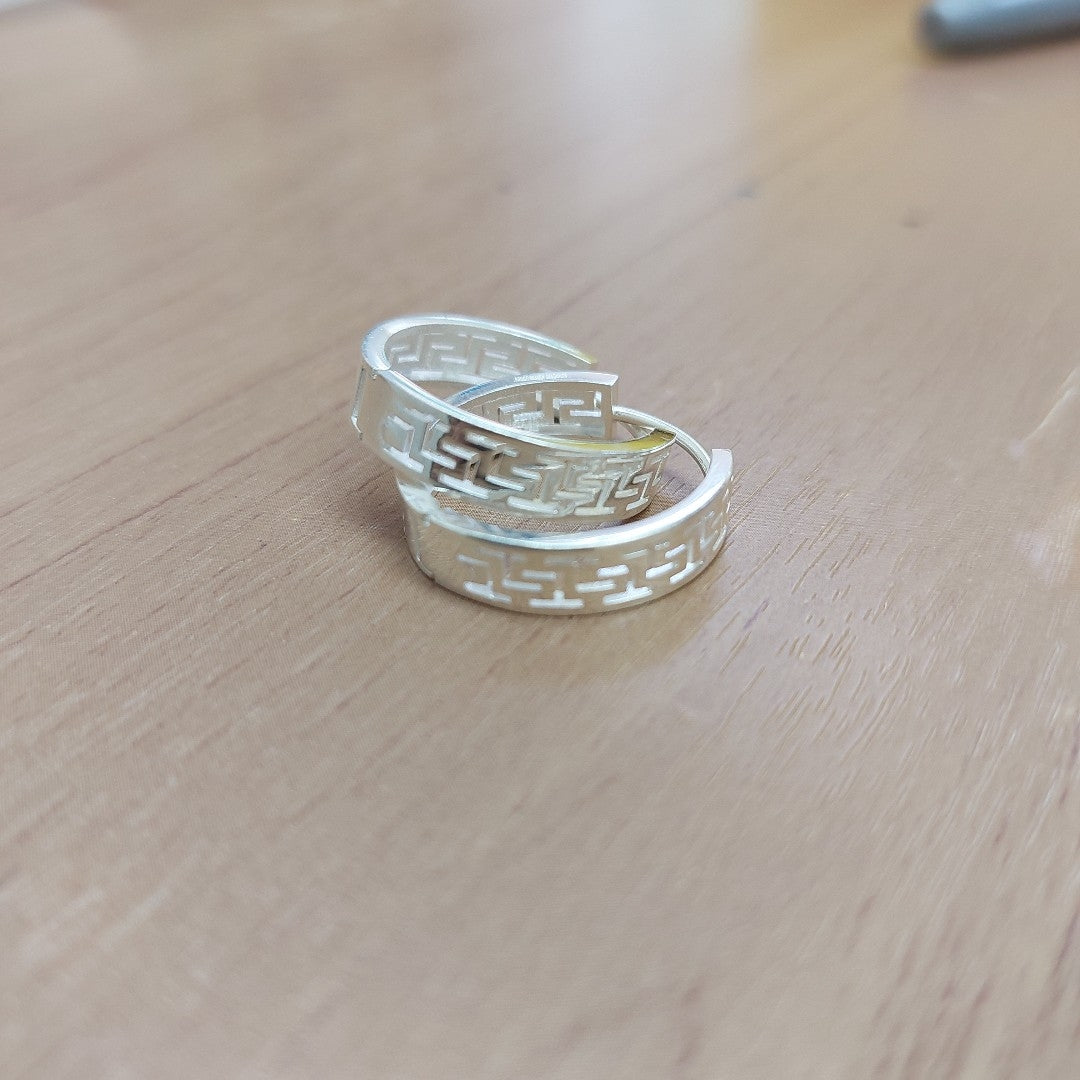ARETES ARRACADAS GRECAS PLATA .925 4.23 GR (NUEVO)