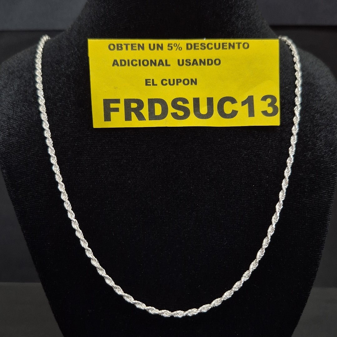 CADENA TORZAL PLATA .925 60 CM 10.52 GR (NUEVO)