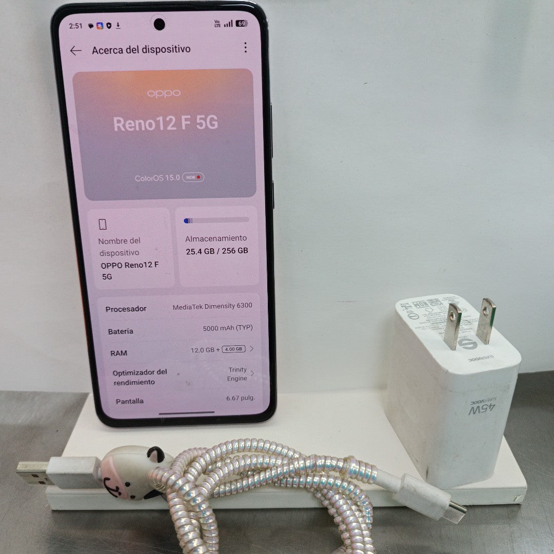 CELULAR OPPO RENO 12F 5G CPH2637 256 GB 12 GB RAM (SEMINUEVO)