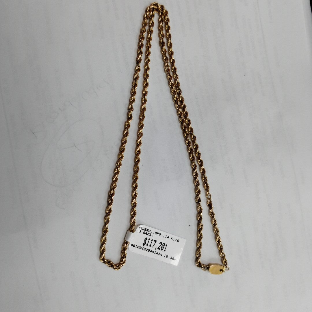 CADENA ORO 14 K 16.3 GRMS (SEMINUEVO)