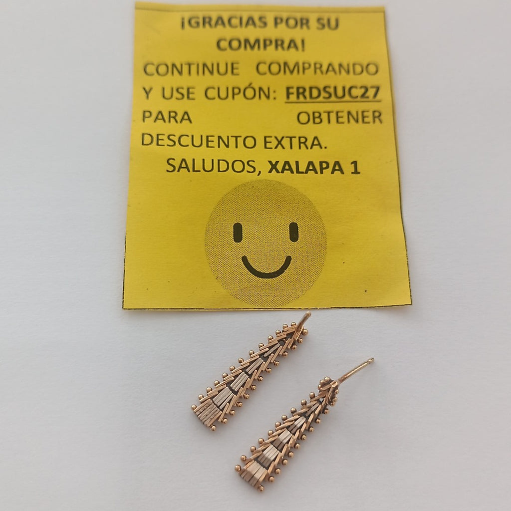ARETES PAR ORO,RODIADO 14 K 2,30 GRMS (SEMINUEVO)