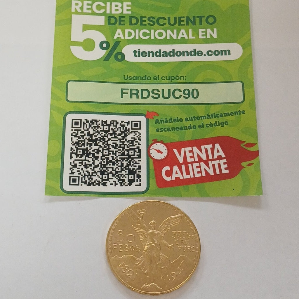 K1 41,60 GRMS 21 K IDENTIFICACIÓN MONEDA NOMINATIVA MONEDAS PESOS 50 PESOS (SEMINUEVO)