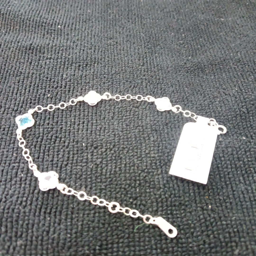 PULSERA ESPECIAL CON PIEDRAS DE COLOR PLATA .925 18 CM 3.32 GR (NUEVO)